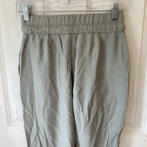 ZARA Khaki High-Waist Tapered Leg Jogger Pants Womens S Pockets Elastic Waist - Picture 3 of 5